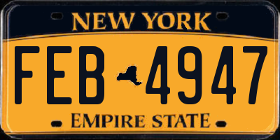 NY license plate FEB4947