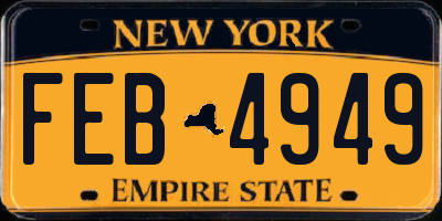 NY license plate FEB4949