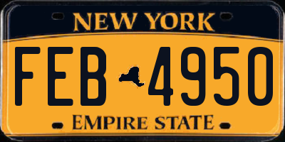 NY license plate FEB4950