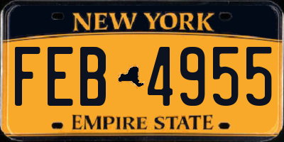 NY license plate FEB4955
