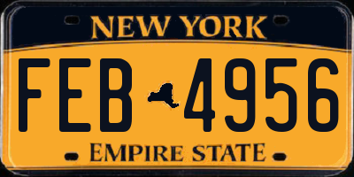 NY license plate FEB4956