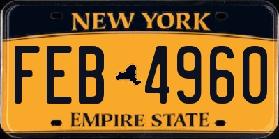 NY license plate FEB4960