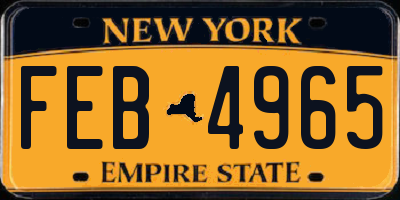 NY license plate FEB4965