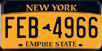 NY license plate FEB4966