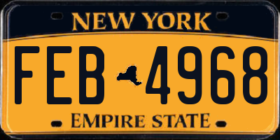 NY license plate FEB4968