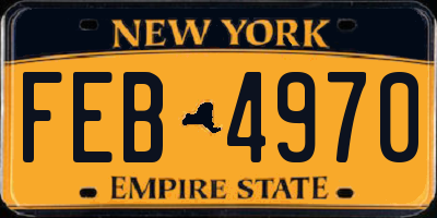 NY license plate FEB4970