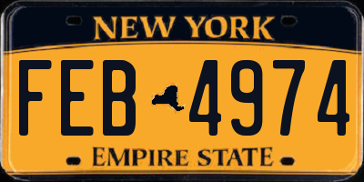NY license plate FEB4974