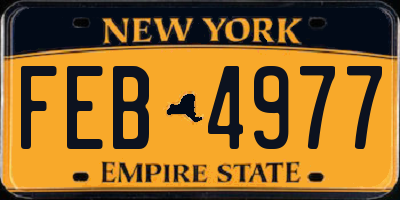 NY license plate FEB4977