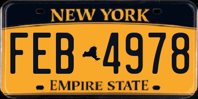 NY license plate FEB4978