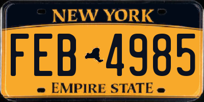 NY license plate FEB4985