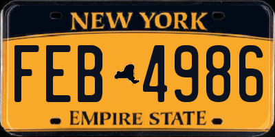 NY license plate FEB4986