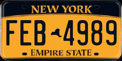 NY license plate FEB4989