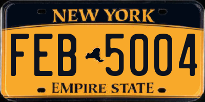 NY license plate FEB5004