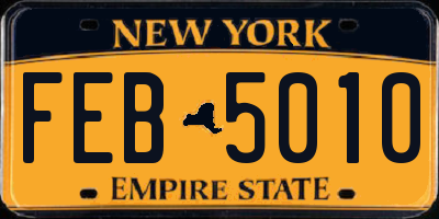 NY license plate FEB5010