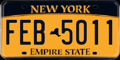 NY license plate FEB5011