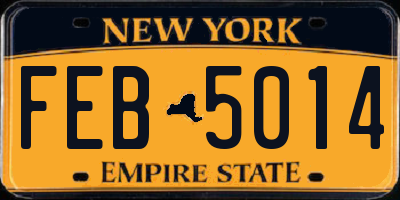 NY license plate FEB5014