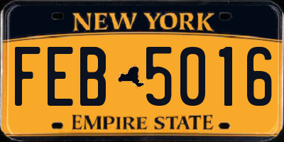 NY license plate FEB5016