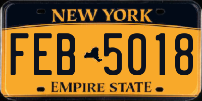 NY license plate FEB5018