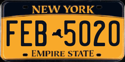 NY license plate FEB5020