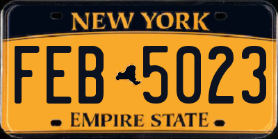 NY license plate FEB5023