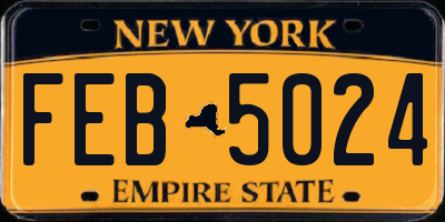 NY license plate FEB5024