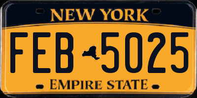 NY license plate FEB5025