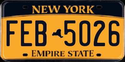 NY license plate FEB5026