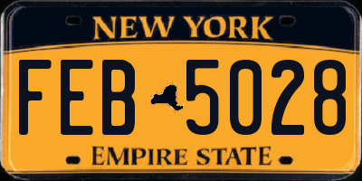 NY license plate FEB5028