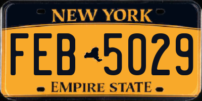 NY license plate FEB5029