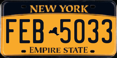 NY license plate FEB5033