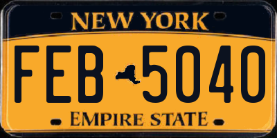 NY license plate FEB5040