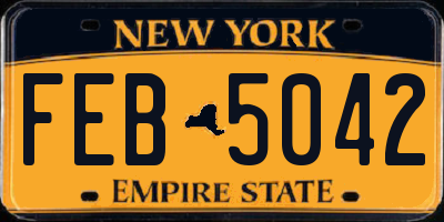 NY license plate FEB5042