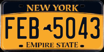 NY license plate FEB5043