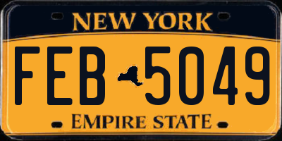 NY license plate FEB5049