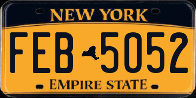 NY license plate FEB5052