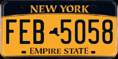 NY license plate FEB5058