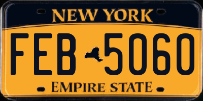 NY license plate FEB5060