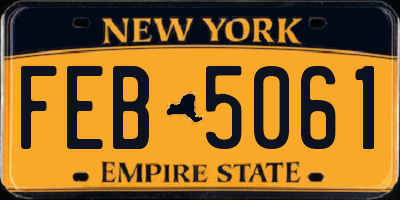 NY license plate FEB5061