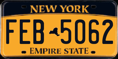 NY license plate FEB5062