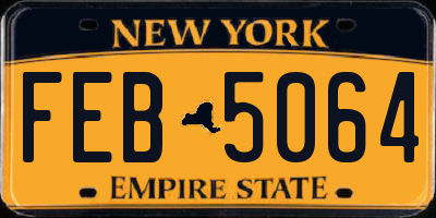 NY license plate FEB5064