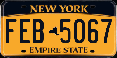 NY license plate FEB5067