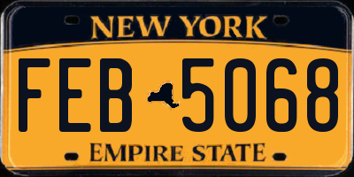 NY license plate FEB5068