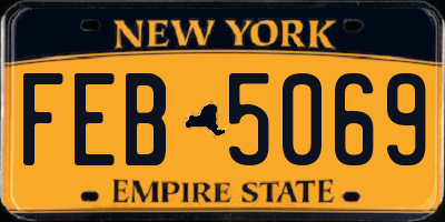 NY license plate FEB5069