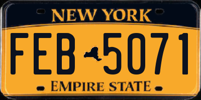 NY license plate FEB5071