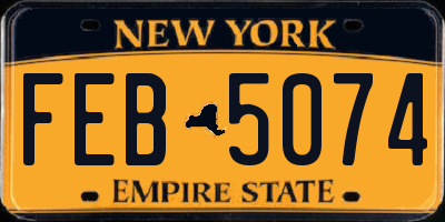 NY license plate FEB5074