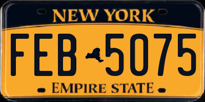 NY license plate FEB5075