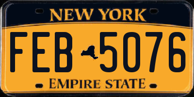 NY license plate FEB5076