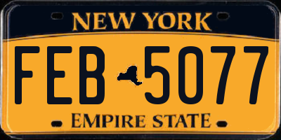 NY license plate FEB5077