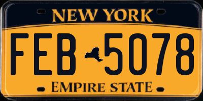 NY license plate FEB5078
