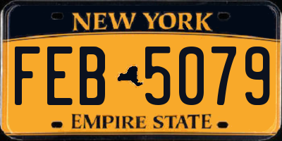 NY license plate FEB5079